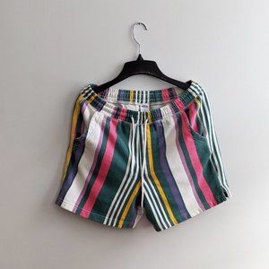 Urban Outfitters Fleece Striped Shorts Multi Color